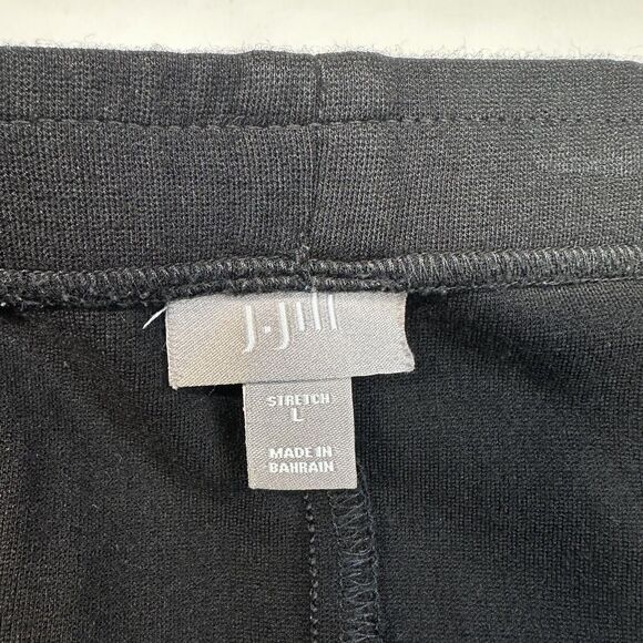 J Jill Ponte Pencil Skirt Womens Large Black Pull On Stretch Knit Back Slit - Picture 7 of 8